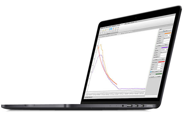 A laptop showing a graph created by Mastic Trading Software.